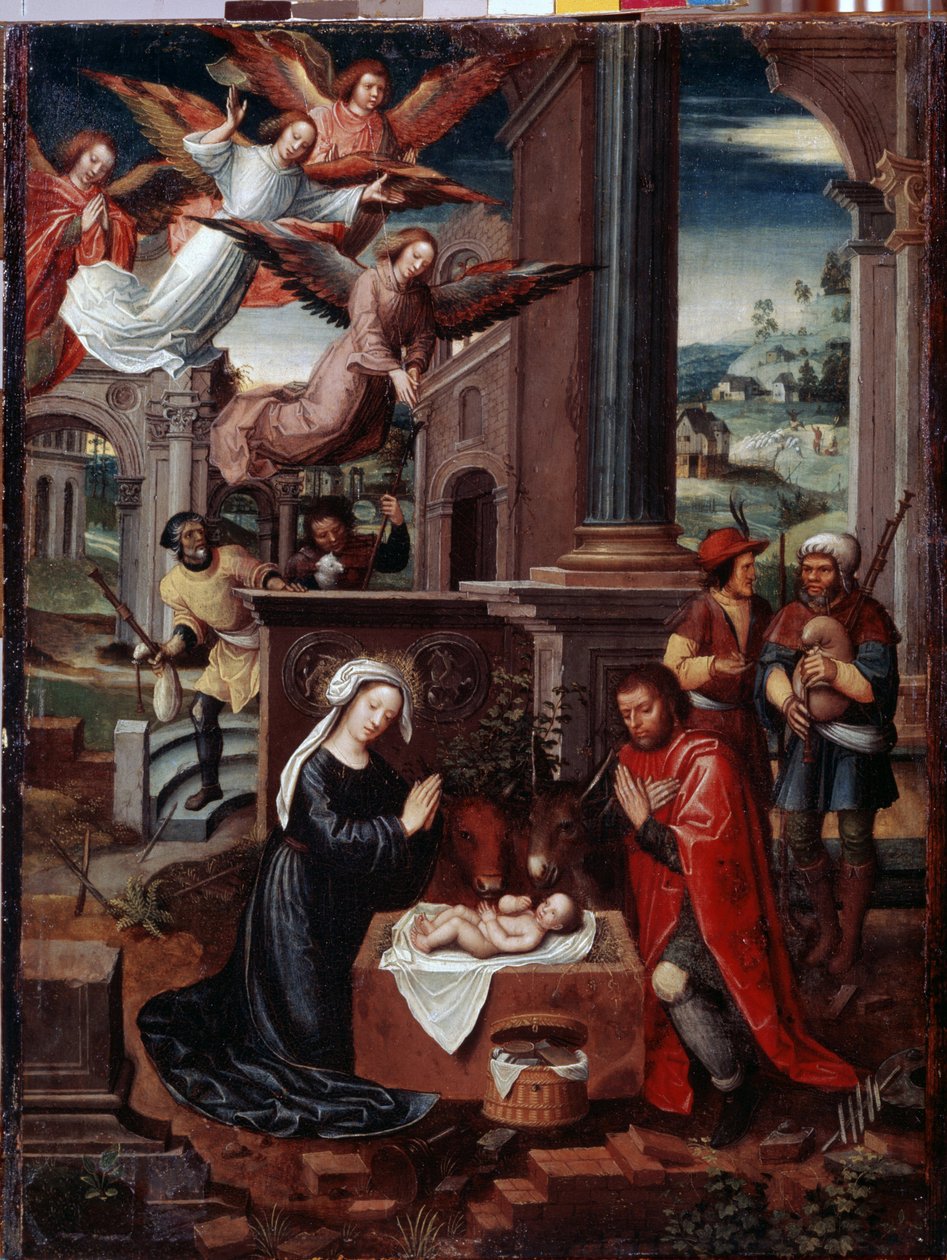 "المهد" لوحة رسم أمبروسيوس بنسون (1495-1550) متحف هيرميتاج في القرن السادس عشر ، سانت بطرسبرغ بواسطة أمبروسيوس بنسون