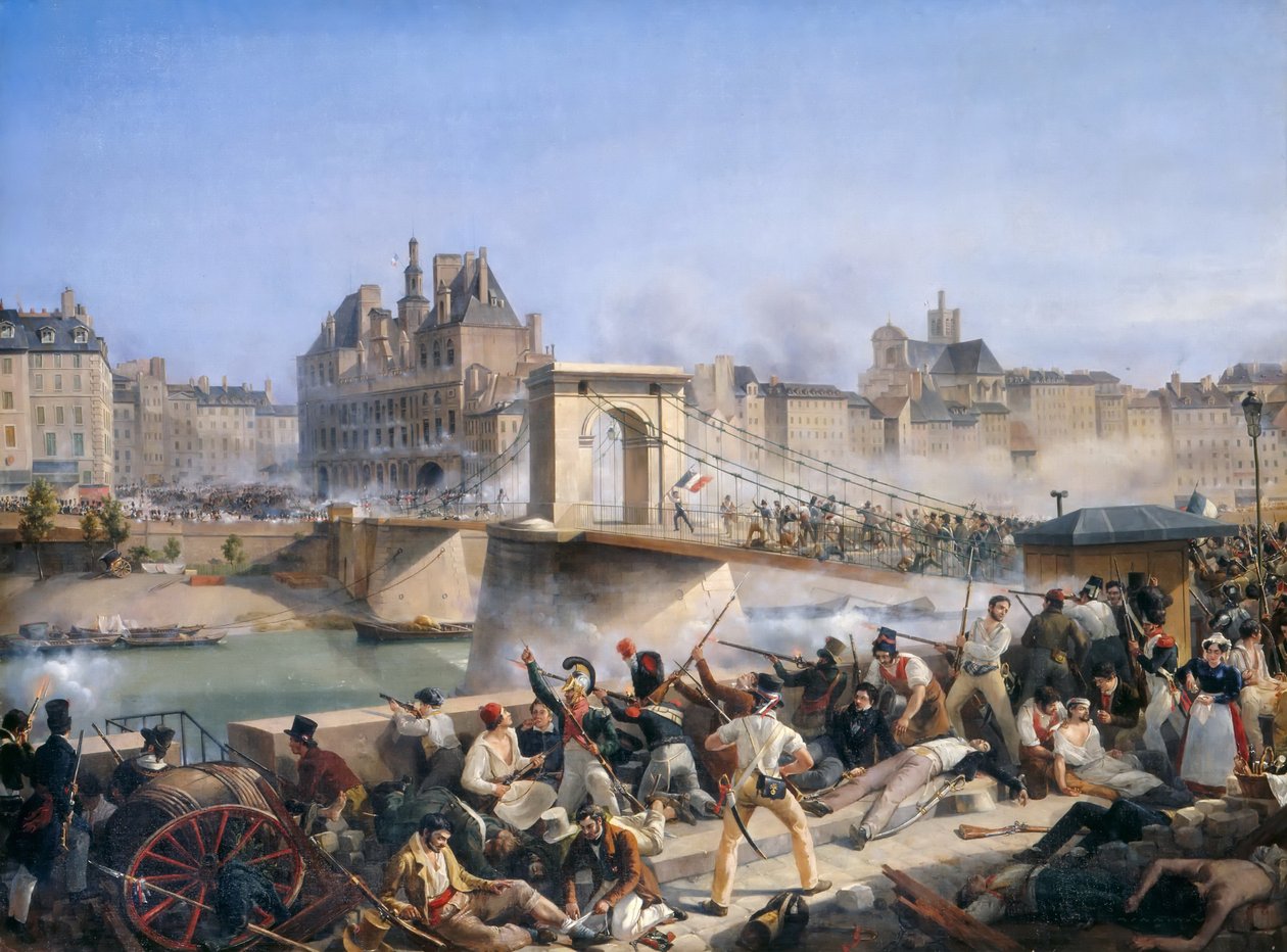الهجوم على فندق de Ville and Combat on the Pont d'Arcole ، 28 يوليو 1830 بواسطة أميدي بورجوا