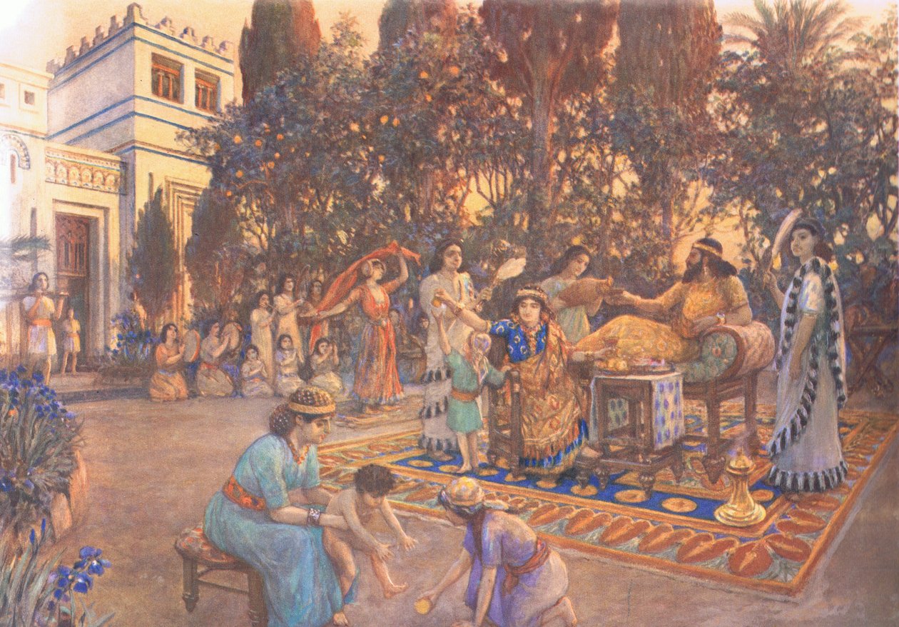 الحياة المنزلية في بابل ، من ملصقات مدرسة ماكميلان ، 1950-1960 بواسطة أميدي فوريستير