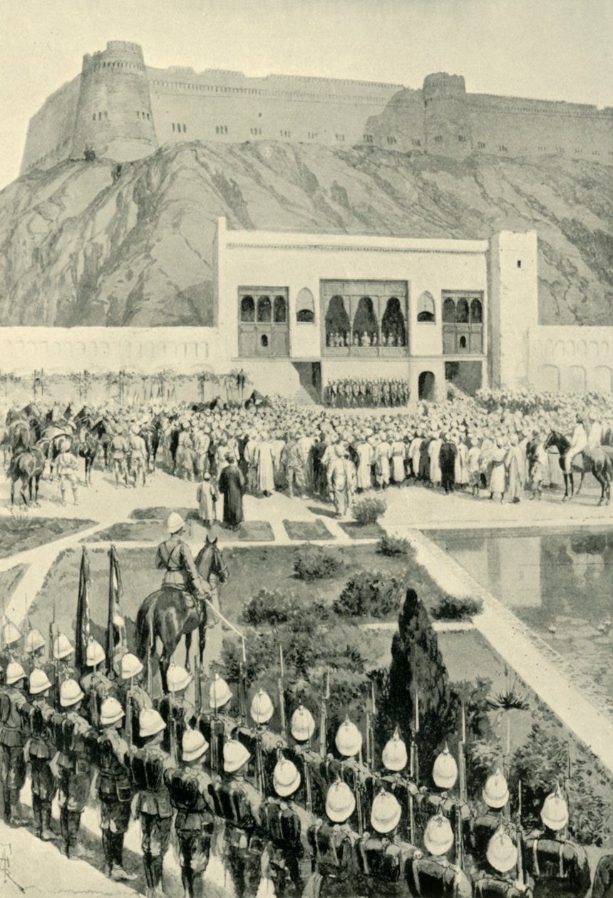 الجنرال روبرتس يقرأ بيانه في كابول ، 12 أكتوبر 1879 ، 1901. بواسطة أميدي فوريستير