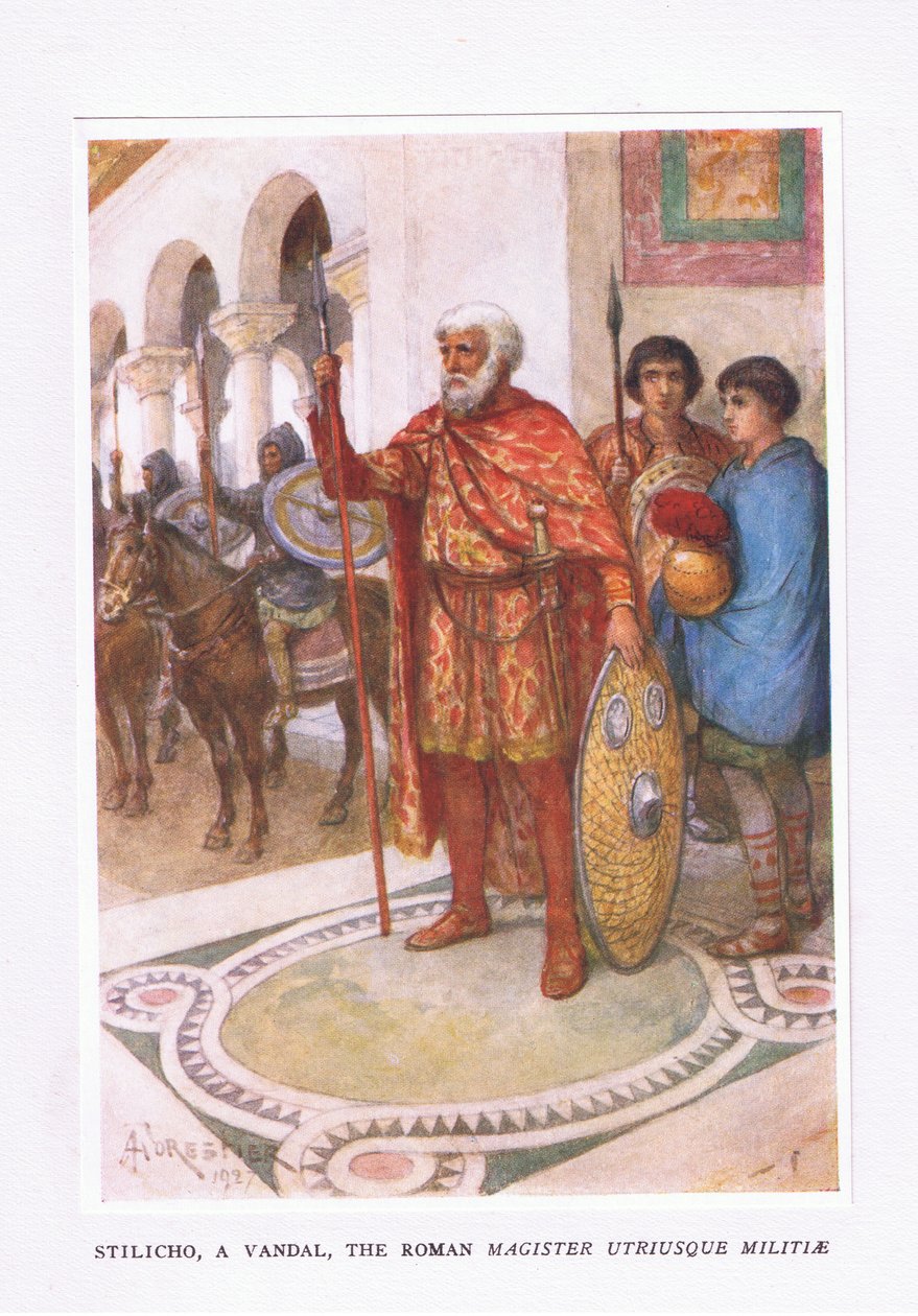 ستيليكو ، مخرب ، المجند الروماني Utriusque Militae ، توضيح من الجندي الروماني ، 1928 بواسطة أميدي فوريستير