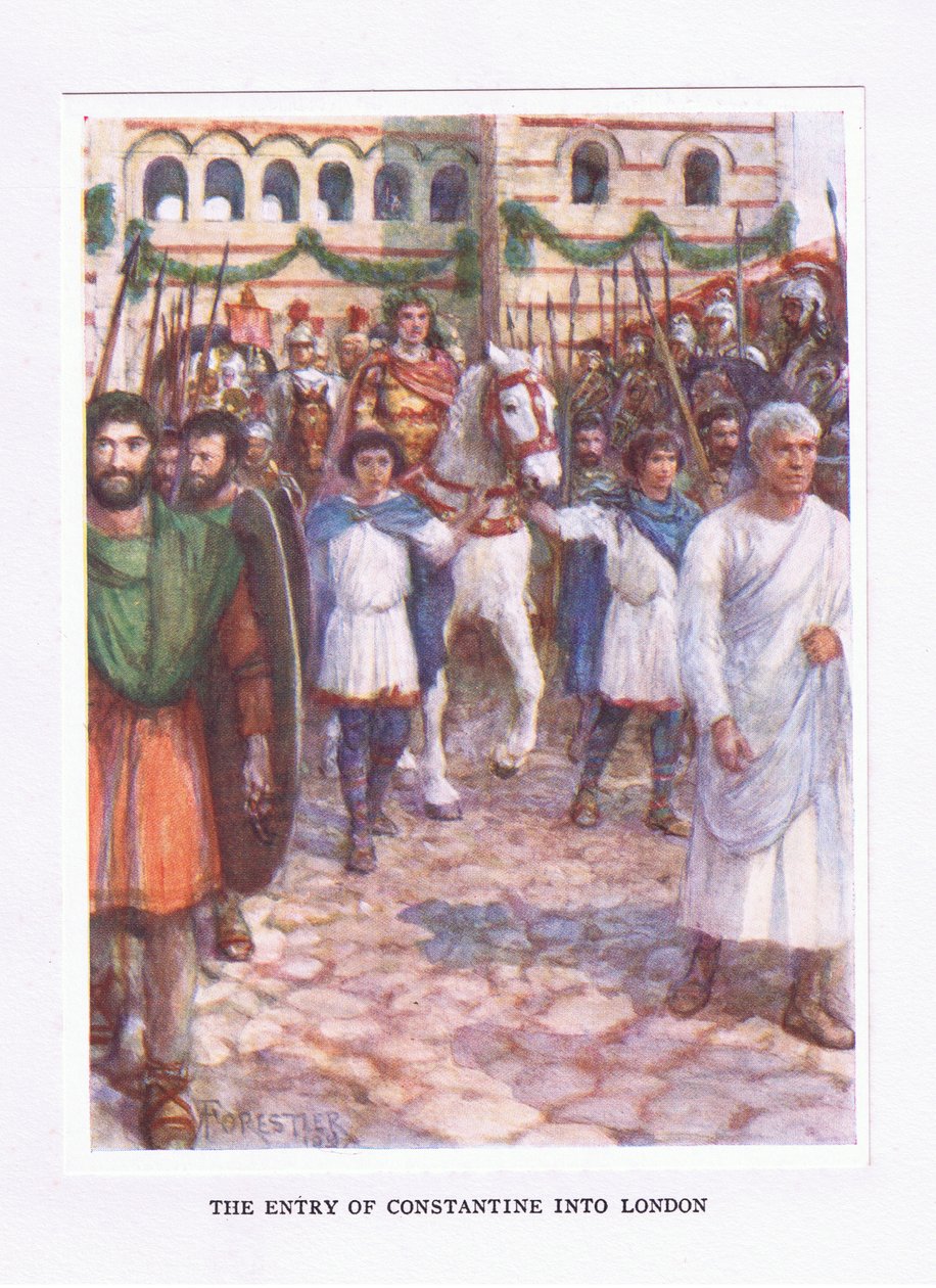 دخول قسطنطين في لندن ، رسم توضيحي للجندي الروماني ، 1928 بواسطة أميدي فوريستير