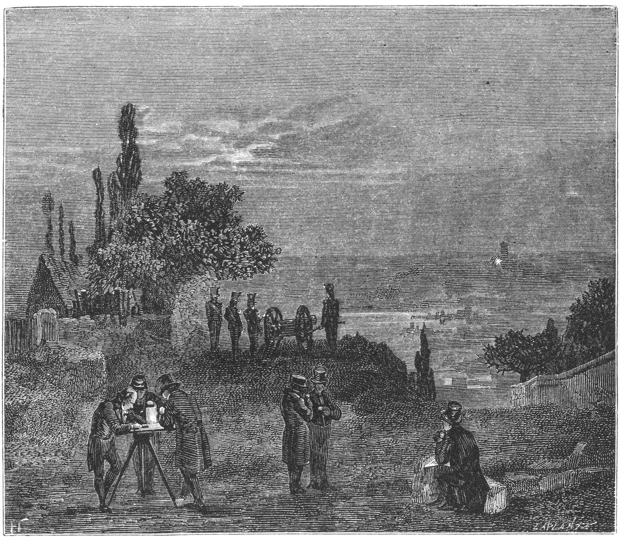 تجربة لحساب سرعة الصوت في الهواء ، باريس ، 1822 1873 بواسطة أميدي جيليمين