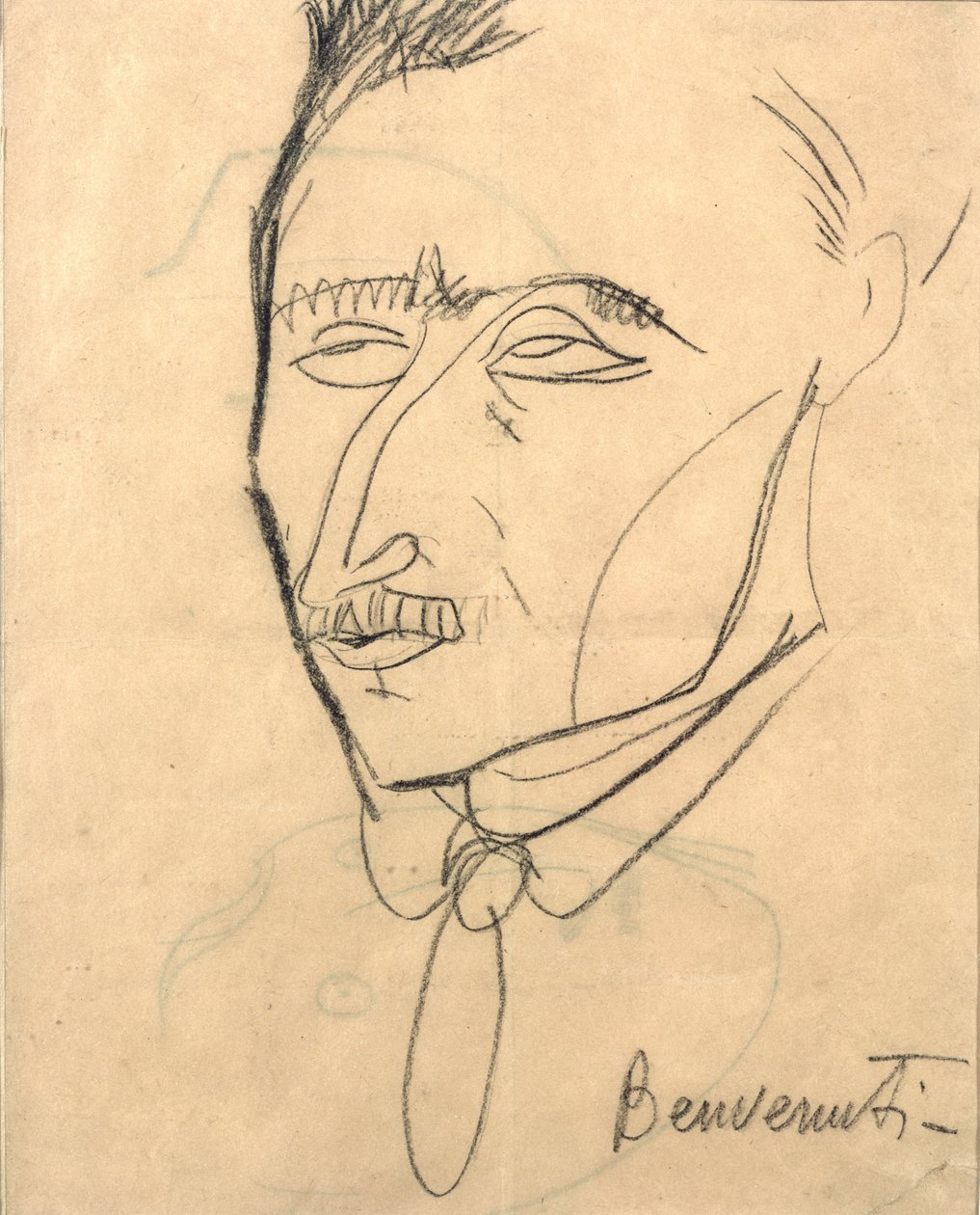 أريستيد سوماتي ، c.1908 (فحم على ورق) بواسطة أميديو موديجلياني