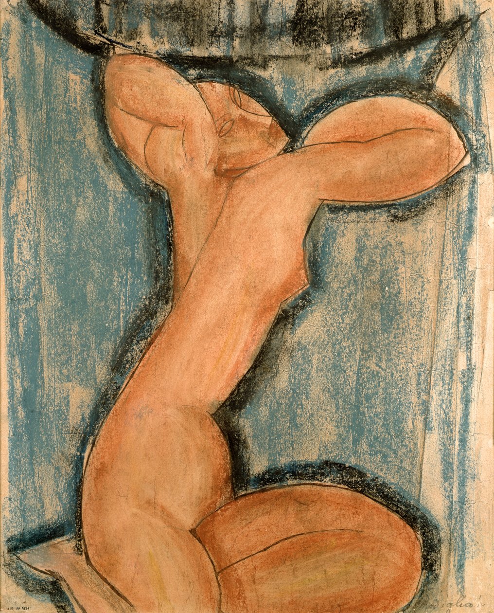 Caryatid ، 1911 (باستيل على ورق) بواسطة أميديو موديجلياني