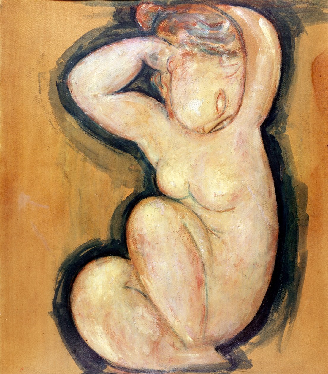 Caryatid ، c.1913-14 (زيت على الكرتون) بواسطة أميديو موديجلياني