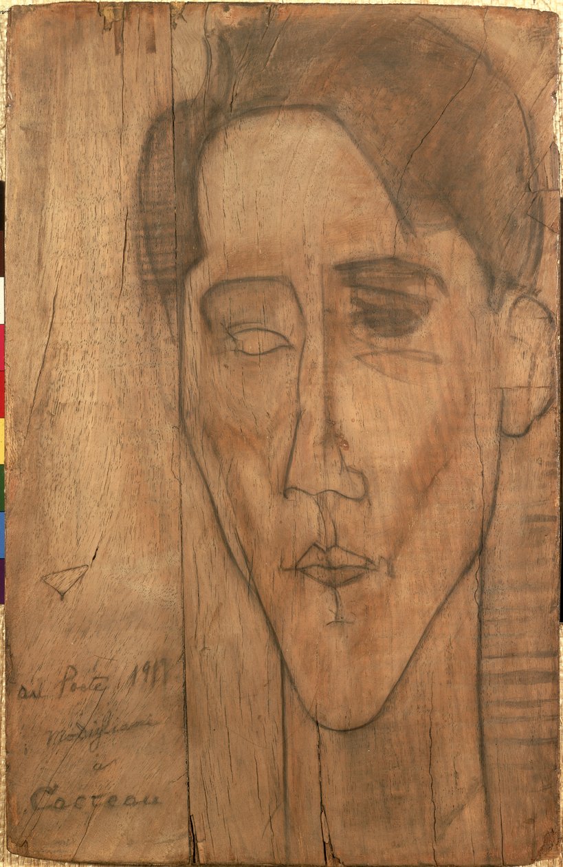 صورة جان كوكتو (1889-1963) 1917 (قلم رصاص على اللوحة) بواسطة أميديو موديجلياني