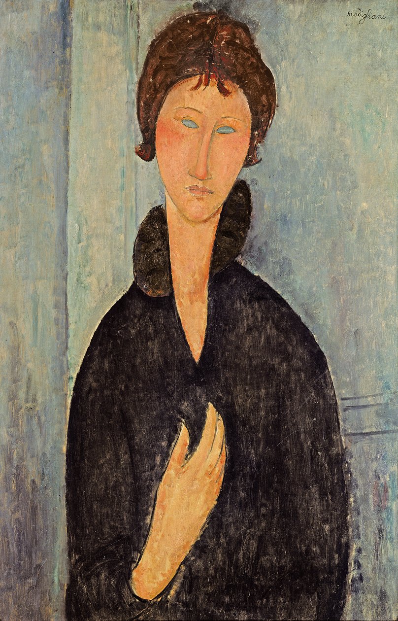 امرأة ذات عيون زرقاء ، ج .1918 بواسطة أميديو موديجلياني
