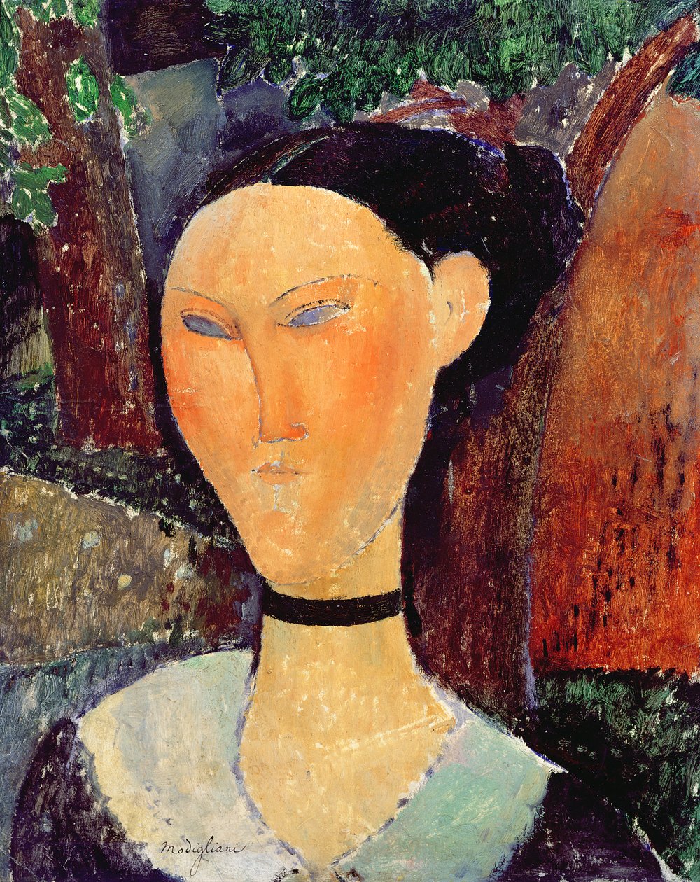 امرأة مع شريط حول العنق ، 1915 بواسطة أميديو موديجلياني