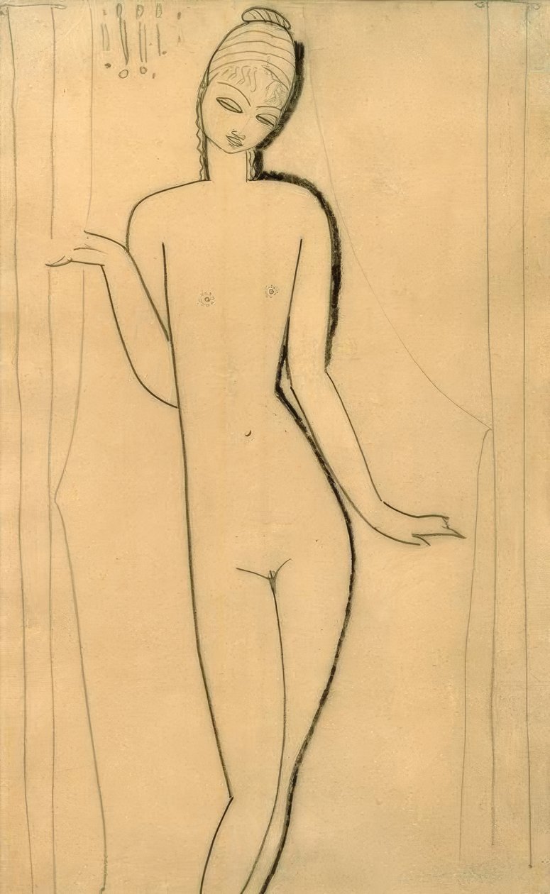 فتاة عارية عارية - caryatid بواسطة أميديو موديجلياني