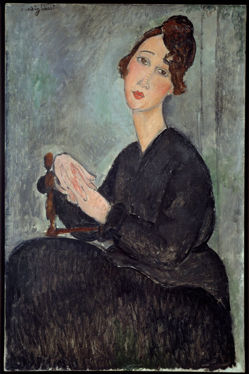 صورة لديدي (أوديت هايدن) لوحة لأميديو موديلياني (1884-1920) 1918 صن. 0،92 × 0.6 م - باريس ، المتحف الوطني للفن الحديث - بورتريه دي ديدي (أوديت هايدن) - لوحة لأميديو موديلياني (1884-1920) ، زيت على قماش (92 × 60 سم) بواسطة أميديو موديجلياني
