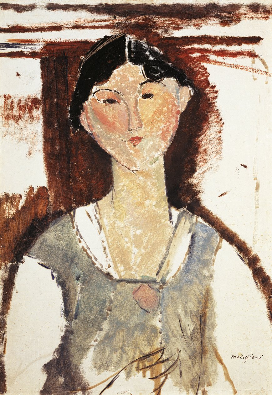 Study for portrait of Beatrice Hastings by Amedeo Modigliani (1884-1920), oil on cardboard, 69x49 cm بواسطة أميديو موديجلياني