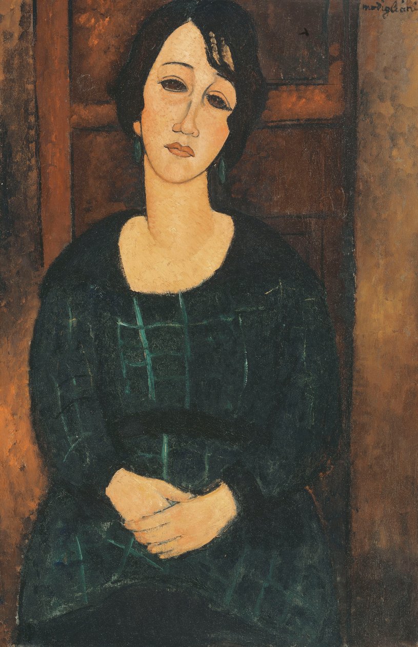 امرأة في فستان منقوش ، 1916 بواسطة أميديو موديجلياني