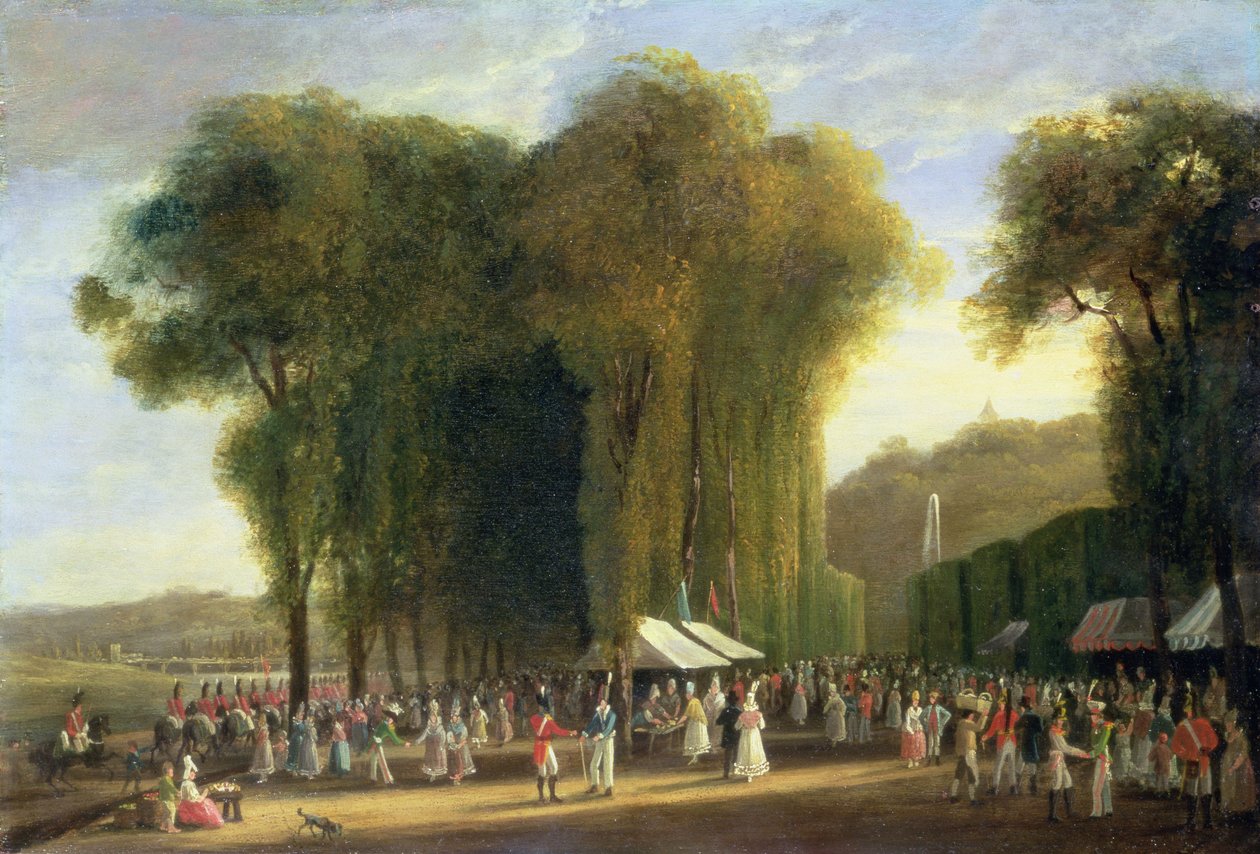 Fête de Fete في St. Cloud: القوات البريطانية في الخدمة ، سبتمبر 1815 (لوحة) بواسطة اميليا لونج