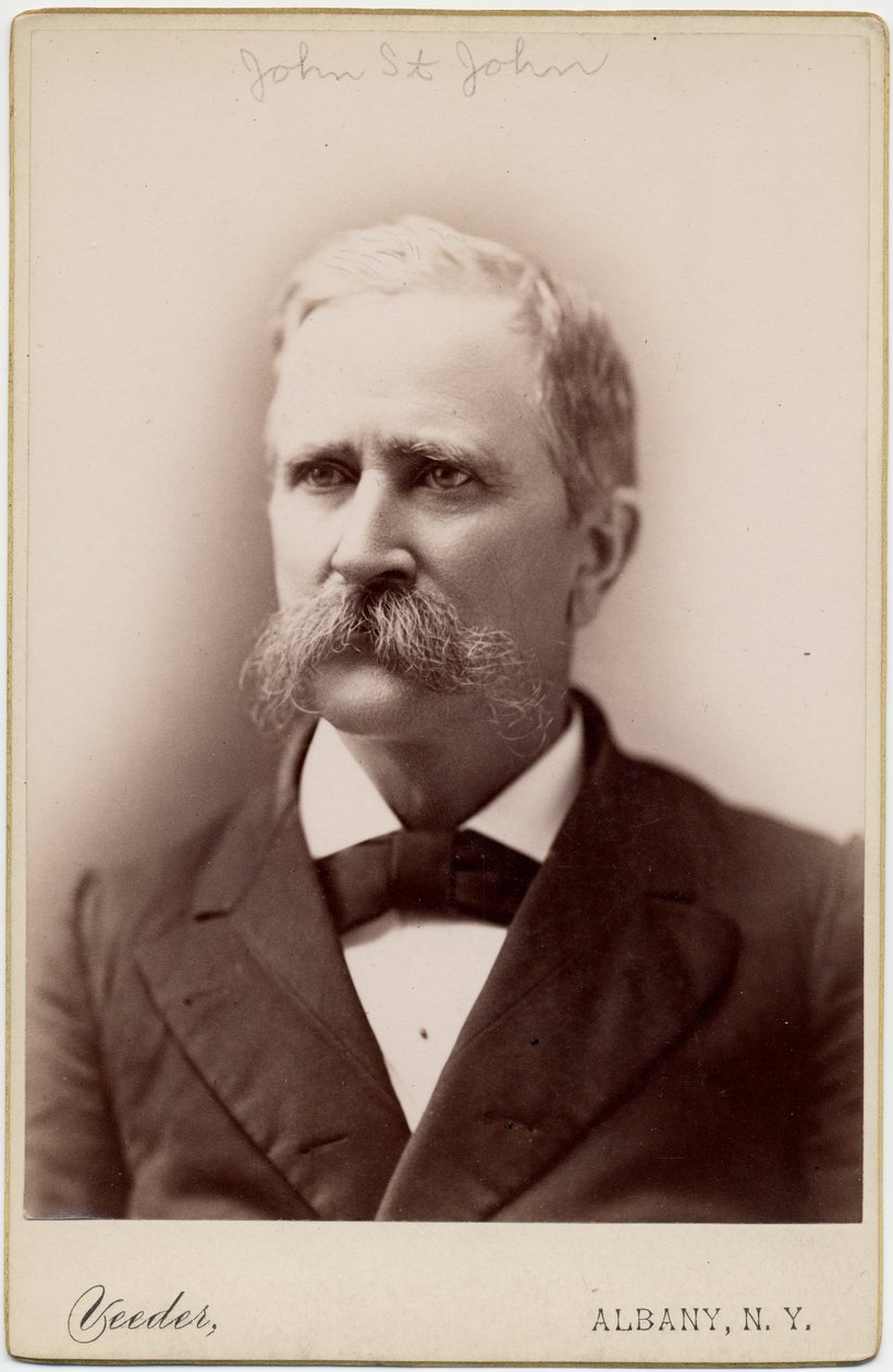 جون بيرس سانت جون (1833-1916) ، سياسي أمريكي ، حاكم كنساس الثامن ؛ تصوير آرون فيدير ، ألباني ، نيويورك (صورة زخرفية) بواسطة مصور أمريكي
