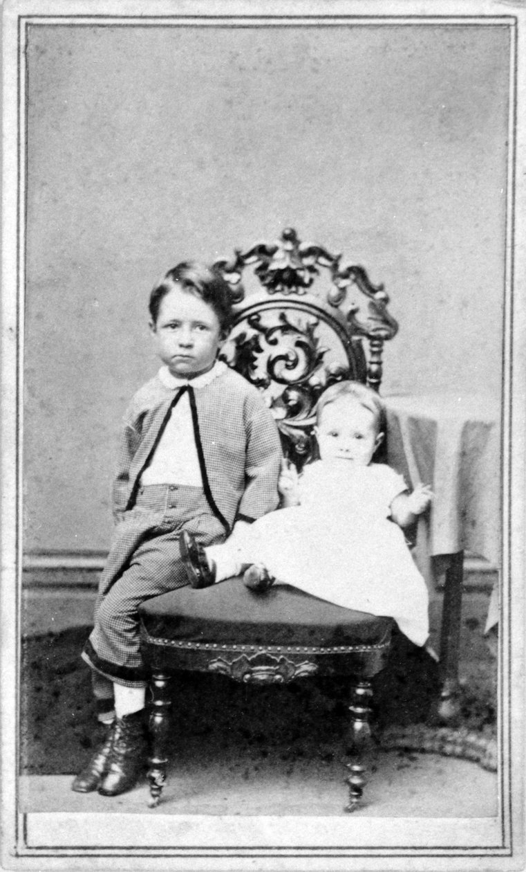 صورة لصبي وطفل صغير ، 1860 بواسطة مصور أمريكي