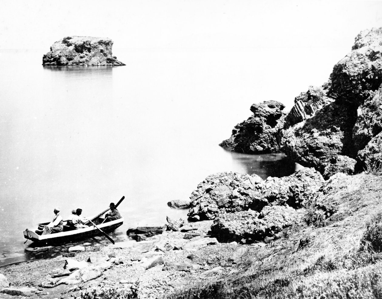 بحيرة الملح العظمى ، يوتا ، ج 1870 بواسطة مصور أمريكي
