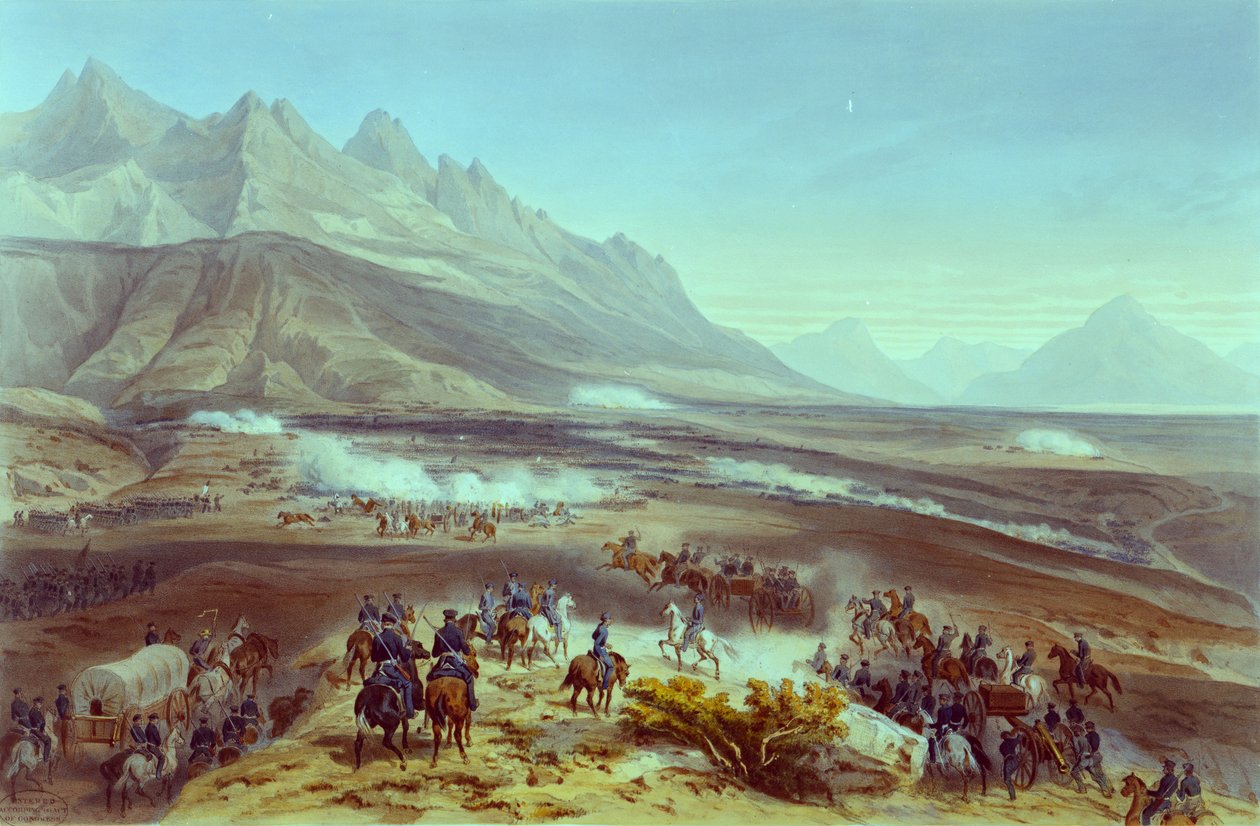 معركة بوينا فيستا ، من 22 إلى 23 فبراير 1847 بواسطة المدرسة الأمريكية