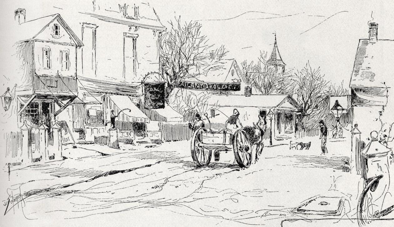 الشارع التجاري ، بروفينستاون ، كيب كود ، من مجلة The Century Illustrated الشهرية ، مايو إلى أكتوبر 1883 بواسطة المدرسة الأمريكية