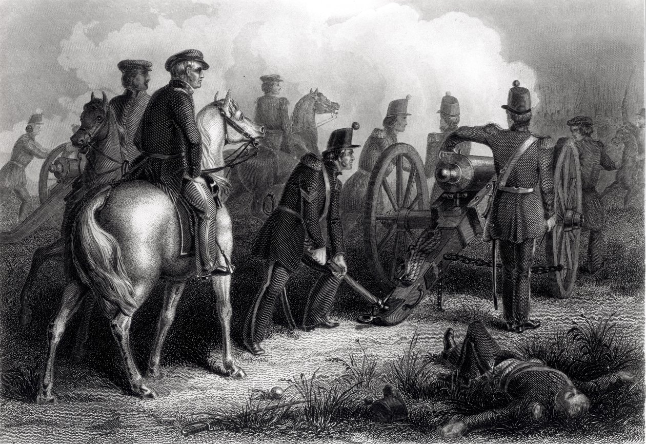 الجنرال تايلور في بوينا فيستا ، من 22 إلى 23 فبراير 1847 ، منقوش بواسطة أرميتاج بواسطة المدرسة الأمريكية