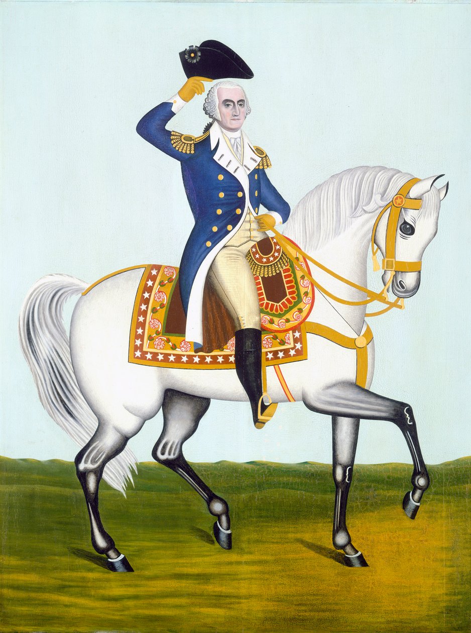 عام واشنطن على شاحن أبيض ، c.1835 بواسطة المدرسة الأمريكية