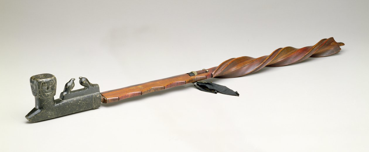 ساق الأنابيب ، شيبيوا ، c.1850 (الخشب والمعدن) بواسطة المدرسة الأمريكية