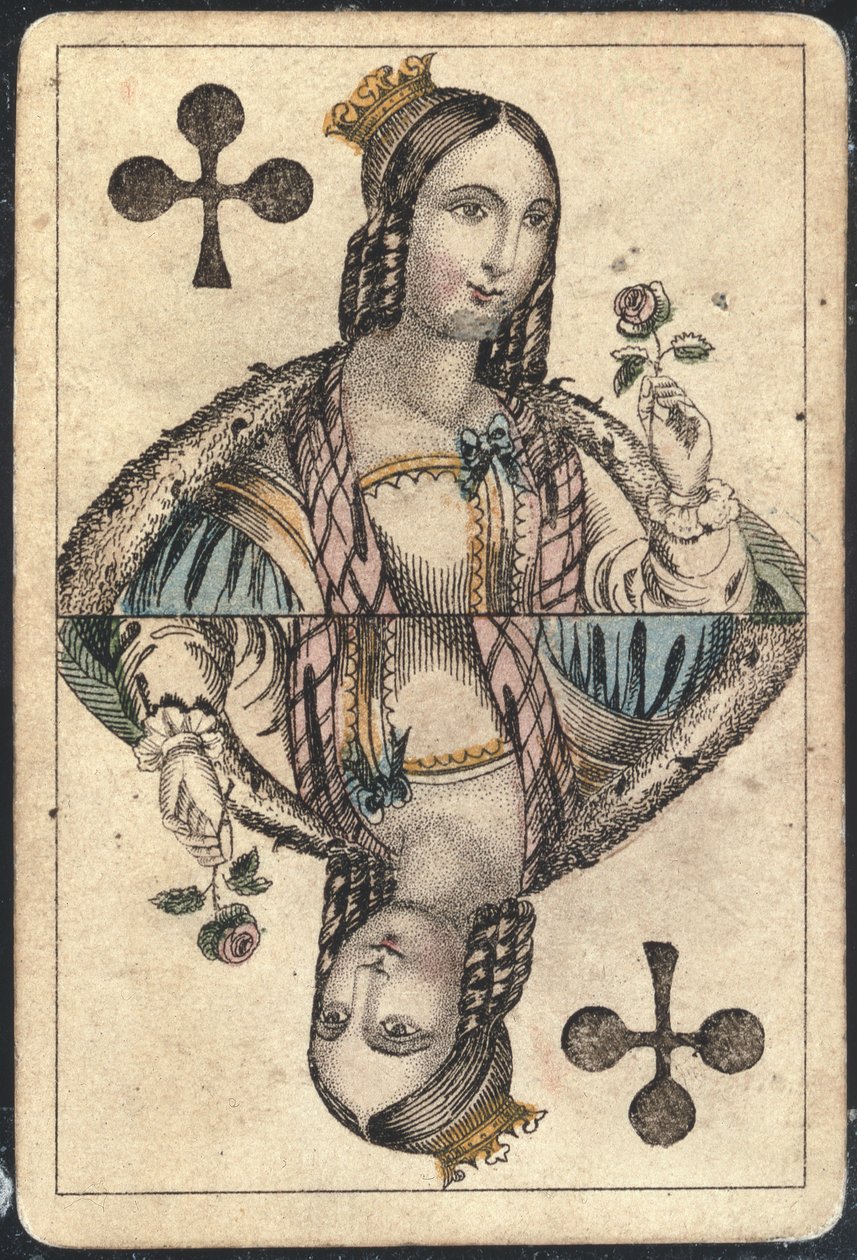 بطاقة اللعب: Queen of Clubs بواسطة المدرسة الأمريكية