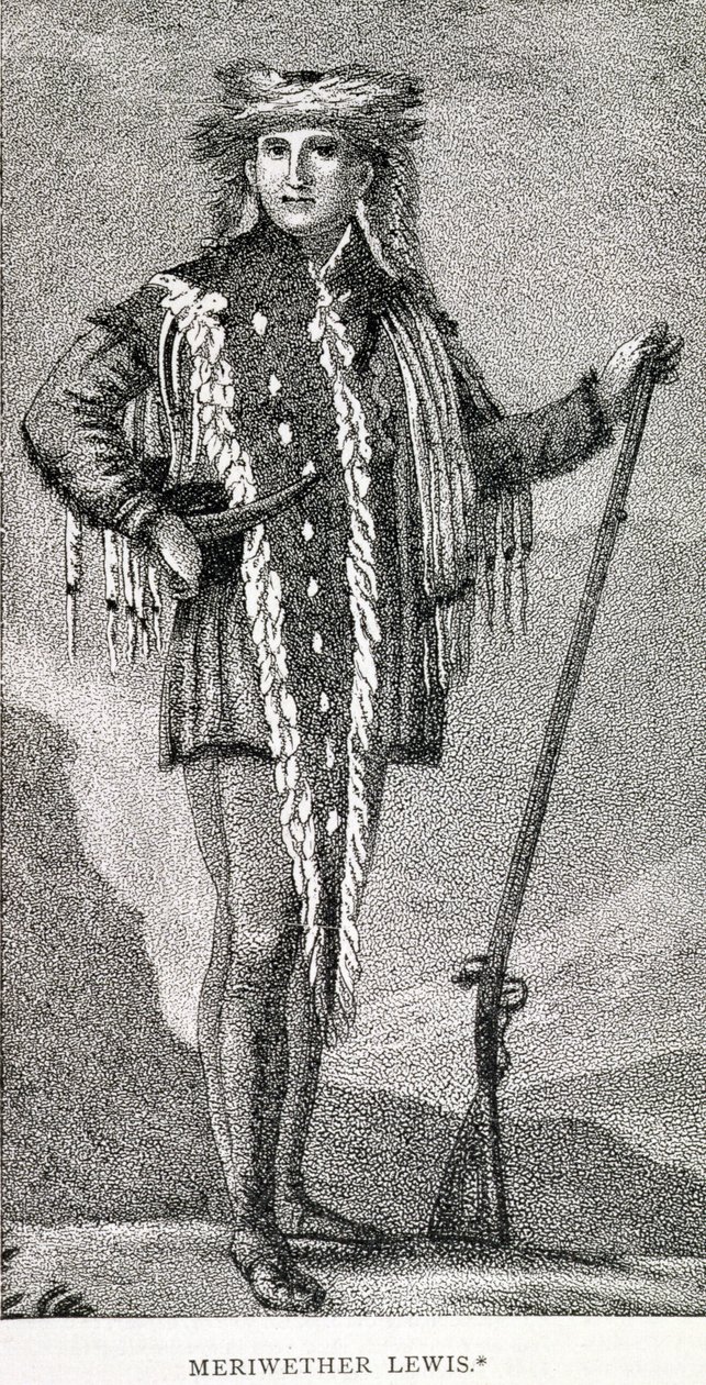 صورة لميرويذر لويس (1774-1809) منقوشة بواسطة ست أوكلاند ، نشرت في مجلة أناليتيكتيك ، 1815 بواسطة المدرسة الأمريكية