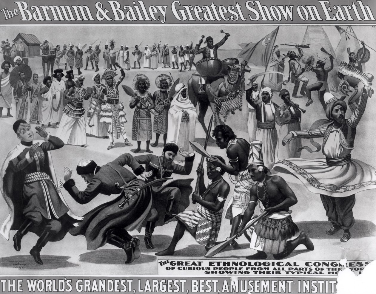 إعلان ملصق ، "The Barnum and Bailey Greatest Show on Earth، the the the World&39;s Grandest، أكبر، Best، Amusement Institution"، c.1895 بواسطة المدرسة الأمريكية