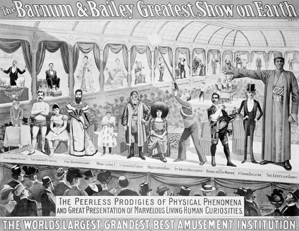 إعلان ملصق ، "The Barnum and Bailey Greatest Show on Earth، the the the World&39;s Grandest، أكبر، Best، Amusement Institution"، c.1895 بواسطة المدرسة الأمريكية