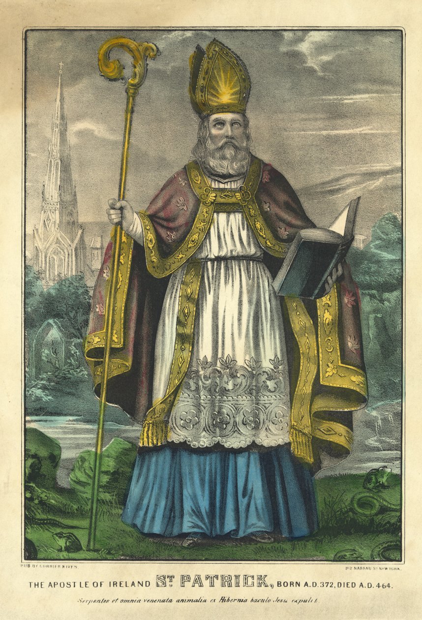 سانت باتريك ، حانة. Currier & Ives، c.1860 (نقش ملون باليد) بواسطة المدرسة الأمريكية