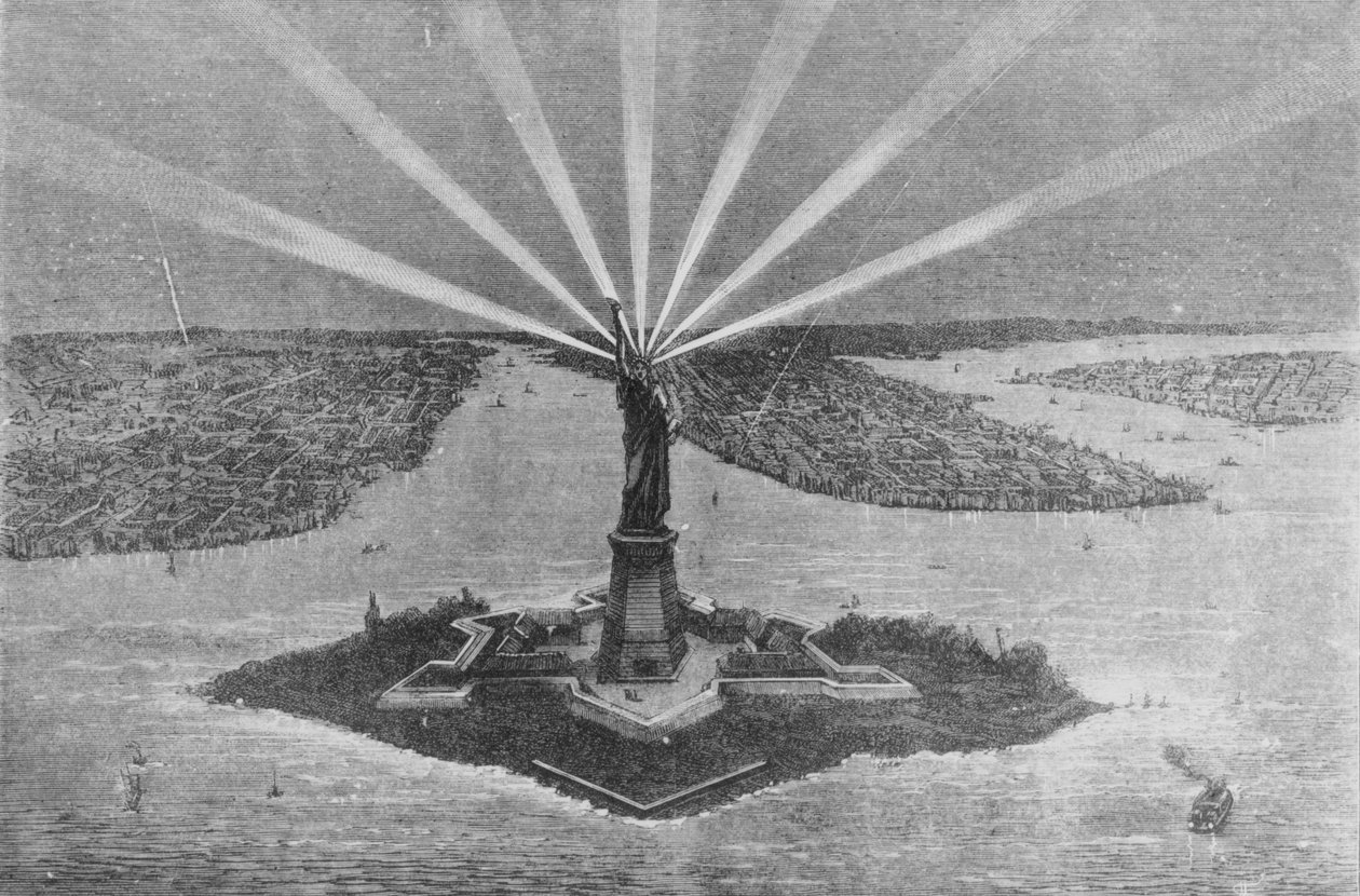 تمثال الحرية ، من "الجرافيك" ، 27 نوفمبر 1875 بواسطة المدرسة الأمريكية