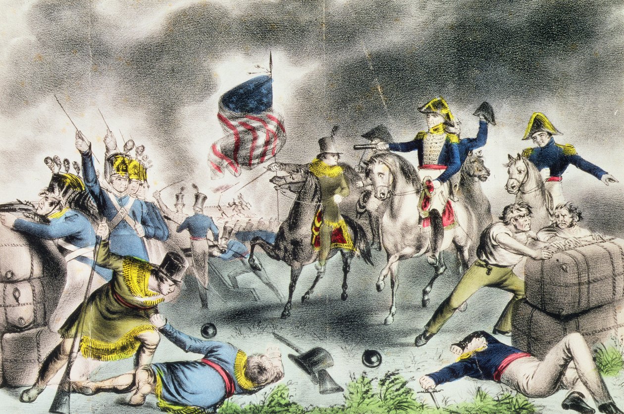 معركة نيو أورليانز ، 8 يناير 1814 (كذا) حانة. ناثانييل كورير بواسطة المدرسة الأمريكية