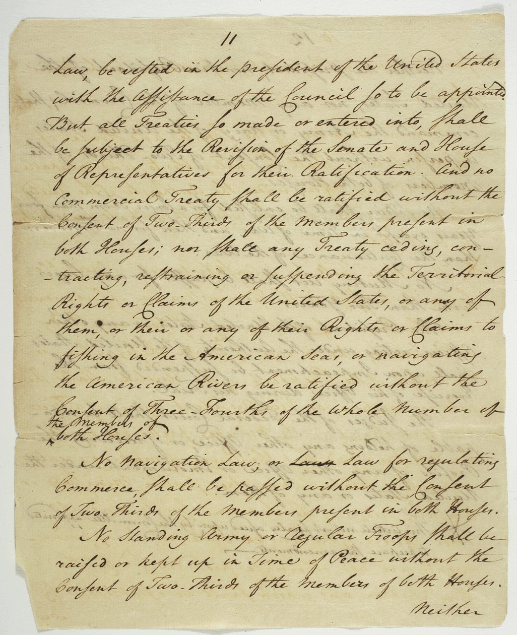 شرعة الحقوق ، نسخة موقعة في القاعة الفيدرالية ، 1789 (بالحبر على الورق) بواسطة المدرسة الأمريكية