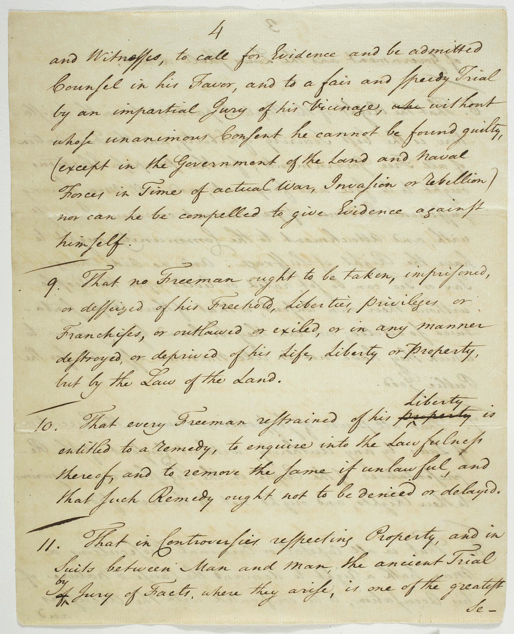 شرعة الحقوق ، نسخة موقعة في القاعة الفيدرالية ، 1789 (بالحبر على الورق) بواسطة المدرسة الأمريكية