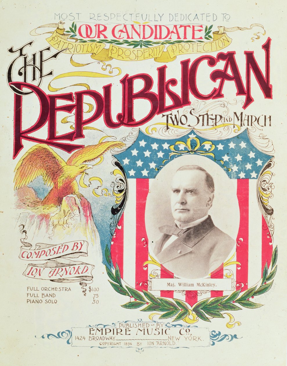 `` The Republican Two Step and March &39;&39; ، ورقة أغنية مخصصة لوليام ماكينلي ، 1896 بواسطة المدرسة الأمريكية