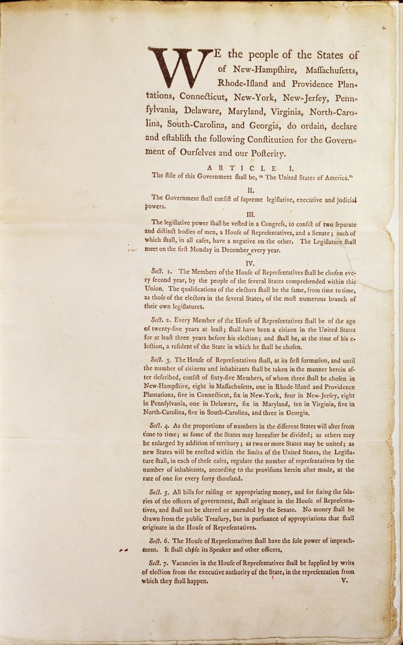 دستور الولايات المتحدة ، 1787 بواسطة المدرسة الأمريكية
