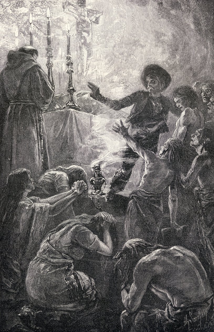 جنازة الأب جونيبرو من مجلة The Century Illustrated الشهرية ، من مايو إلى أكتوبر 1883 بواسطة المدرسة الأمريكية