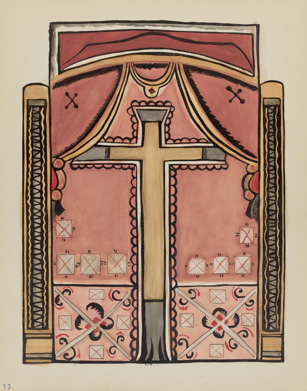 اللوحة 13: التصاميم ذات الصليب ، Chimayo: من مجموعة "التصاميم الاستعمارية الإسبانية لنيو مكسيكو" بواسطة القرن العشرين الأمريكي