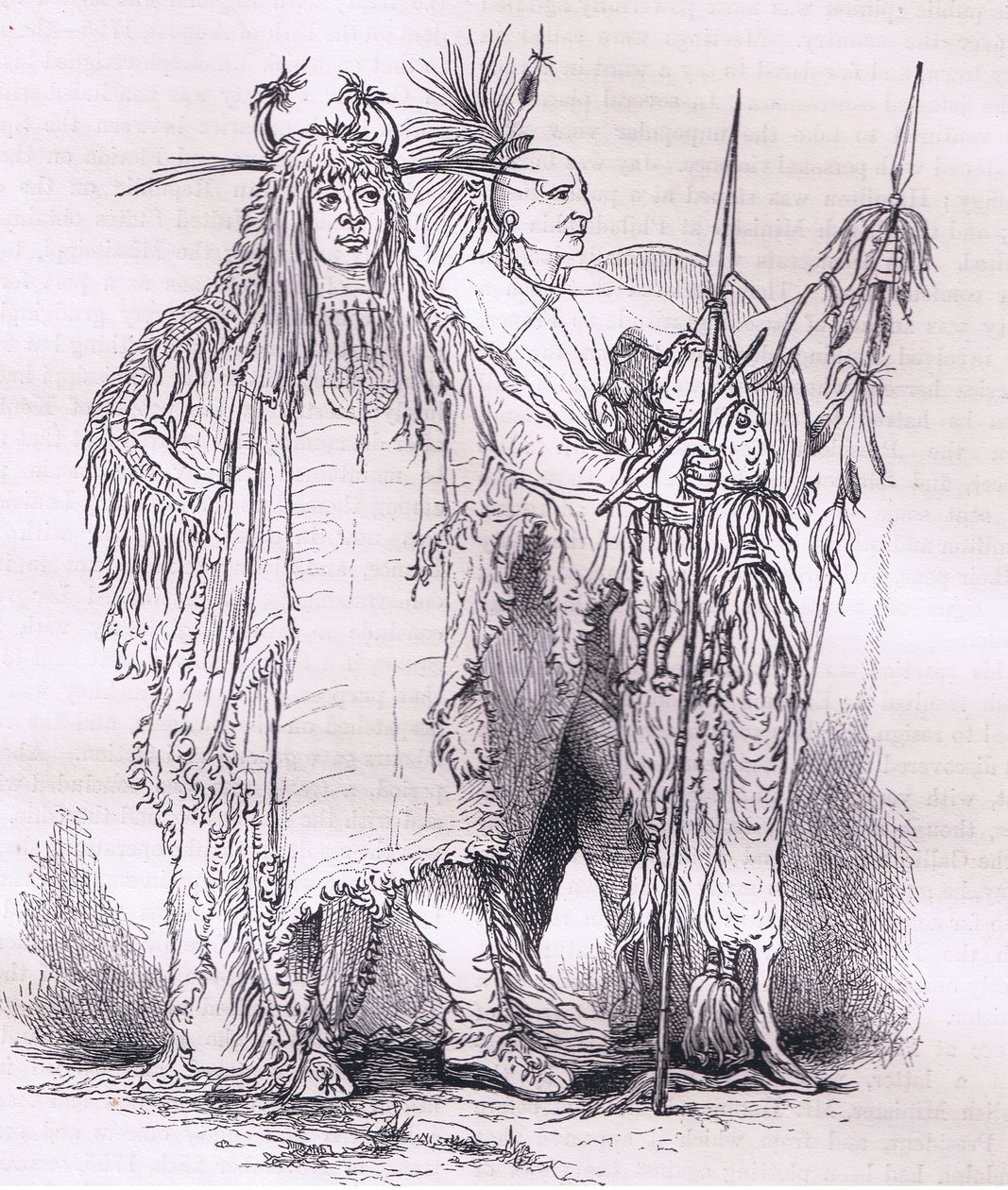 مجموعة من الهنود الحدوديين ، رسم توضيحي من Cassells History of the United States نشره Cassell، Petter & Galpin، c1900 (litho) بواسطة مدرسة اللغة الإنجليزية الأمريكية