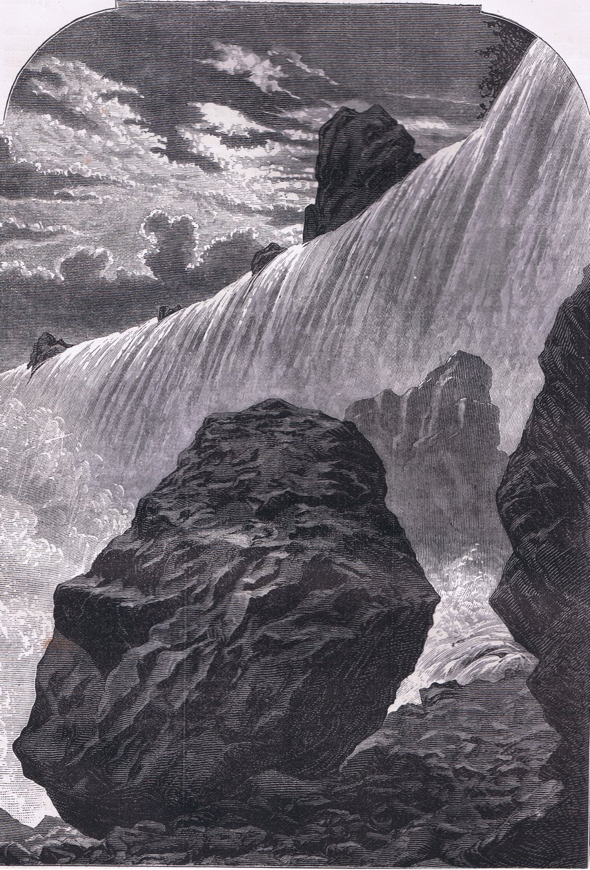 شلالات نياجرا ، رسم توضيحي من Cassells History of the United States نشره Cassell ، Petter & Galpin ، c1900 (litho) بواسطة مدرسة اللغة الإنجليزية الأمريكية