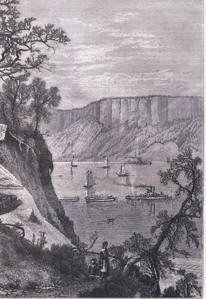 حواجز هدسون ، رسم توضيحي من Cassells History of the United States نشره Cassell ، Petter & Galpin ، c1900 (litho) بواسطة مدرسة اللغة الإنجليزية الأمريكية