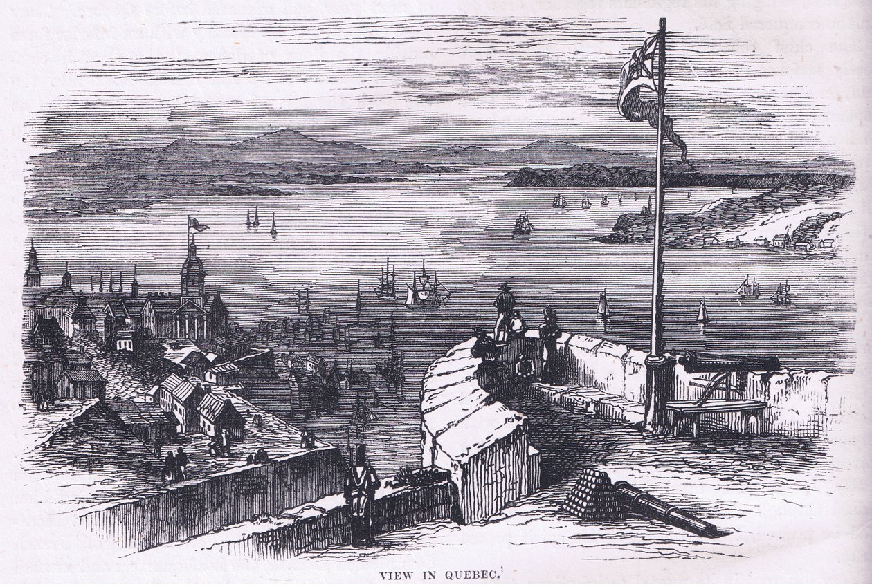عرض في كيبيك ، رسم توضيحي من Cassells History of the United States نشره Cassell، Petter & Galpin، c1900 (litho) بواسطة مدرسة اللغة الإنجليزية الأمريكية