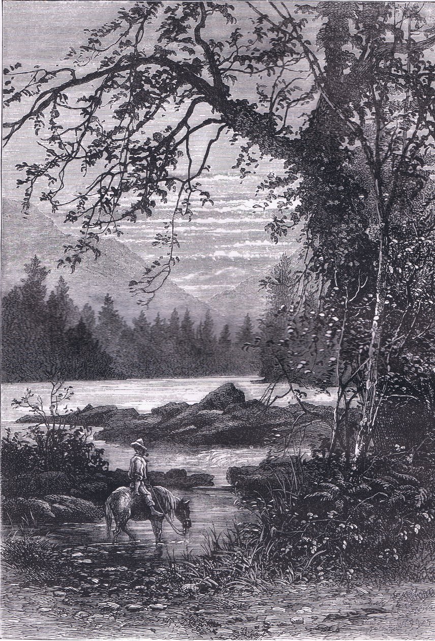 منظر لكارولينا الشمالية ، رسم توضيحي من Cassells History of the United States نشره Cassell، Petter & Galpin، c1900 (litho) بواسطة مدرسة اللغة الإنجليزية الأمريكية