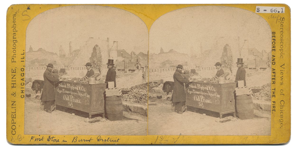 أول متجر في منطقة بيرنت ، 1871 بواسطة مصور أمريكي