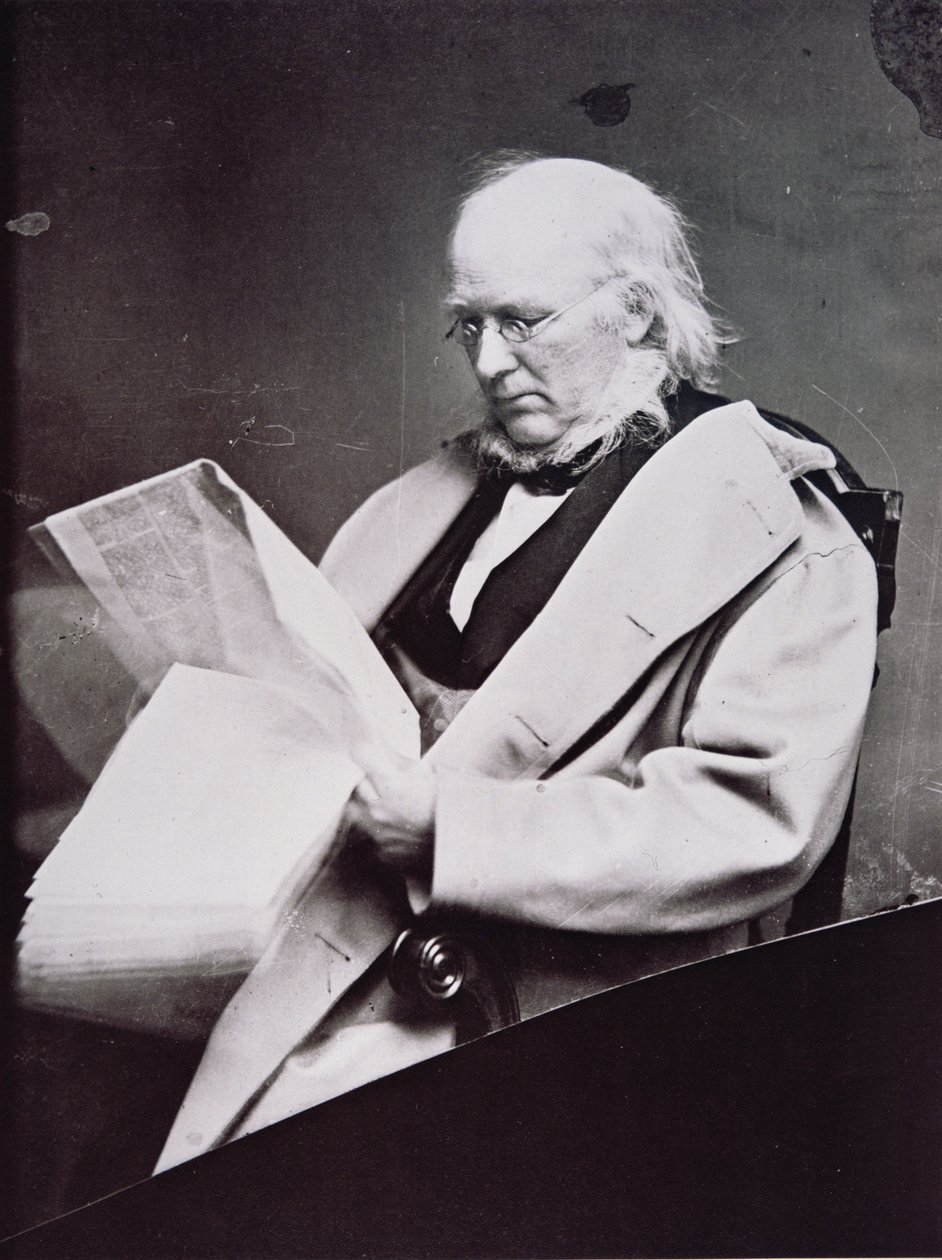 Horace Greeley (1811-72) (b/w photo) بواسطة مصور أمريكي