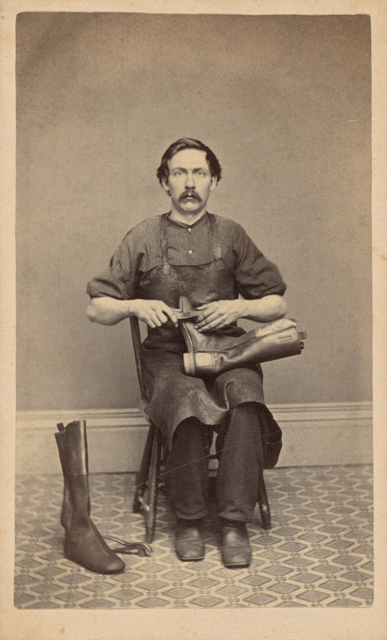صورة لصانع أحذية، ج. 1863 (صورة فوتوغرافية) بواسطة مصور أمريكي