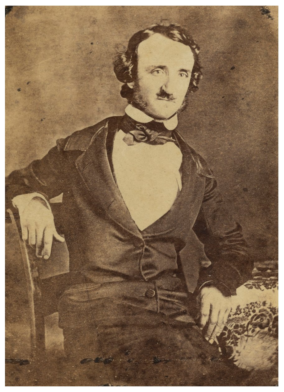 صورة جالسة لإدغار آلان بو. 1876 (Daguerreotype) بواسطة مصور أمريكي
