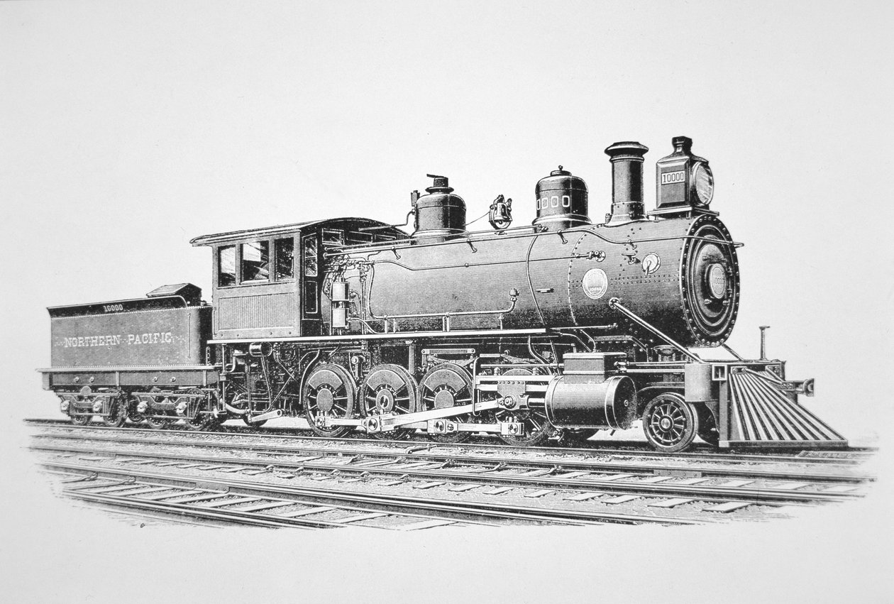 قاطرة من نوع التوحيد 2-8-0 بناها بالدوين في يونيو 1889 لسكة حديد شمال المحيط الهادئ (ليثو) بواسطة المدرسة الأمريكية