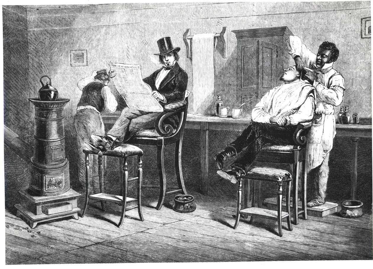 متجر ريتشموند للحلاقين ، 1861 بواسطة المدرسة الأمريكية